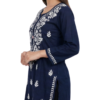 Navy Blue Lucknowi Chikankari Cotton Kurti for Women Navy Blue Lucknowi Chikankari Cotton Kurti for Women