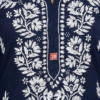 Navy Blue Lucknowi Chikankari Cotton Kurti for Women Navy Blue Lucknowi Chikankari Cotton Kurti for Women