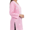 Pink Lucknowi Chikankari Rayon Kurti for Women Pink Lucknowi Chikankari Rayon Kurti for Women