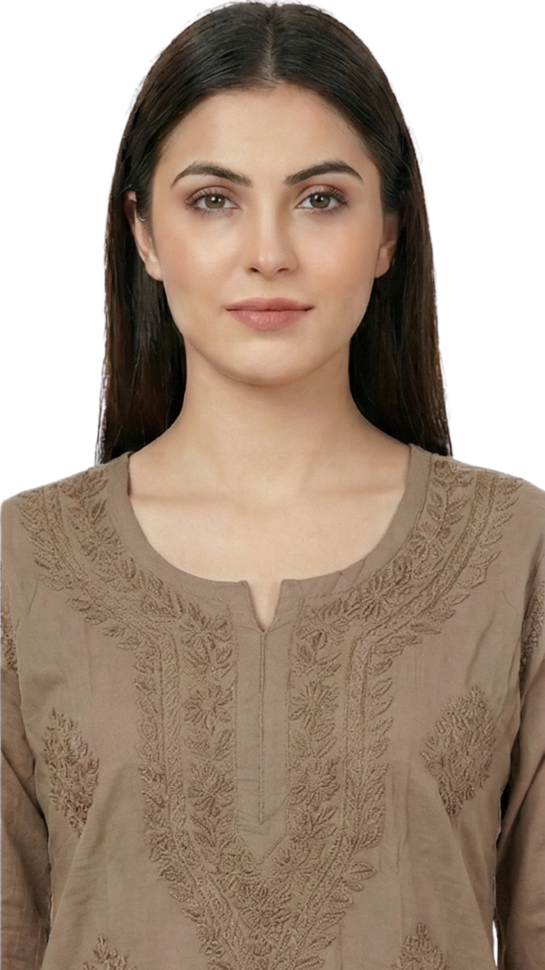 Buy Lavender Lucknowi Chikankari Cotton Kurti for Women Buy Lavender Lucknowi Chikankari Cotton Kurti for Women