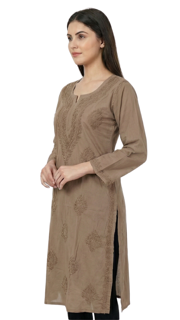 Buy Lavender Lucknowi Chikankari Cotton Kurti for Women Buy Lavender Lucknowi Chikankari Cotton Kurti for Women