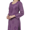 Buy Lavender Lucknowi Chikankari Cotton Kurti for Women Buy Lavender Lucknowi Chikankari Cotton Kurti for Women