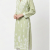 Buy Pista Lucknowi Chikankari Cotton Kurti for Women