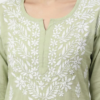 Buy Pista Lucknowi Chikankari Cotton Kurti for Women