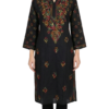Black Multicolor Embroidered Cotton Kurti